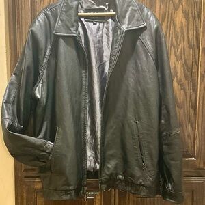 Izod Men's Black Leather Jacket